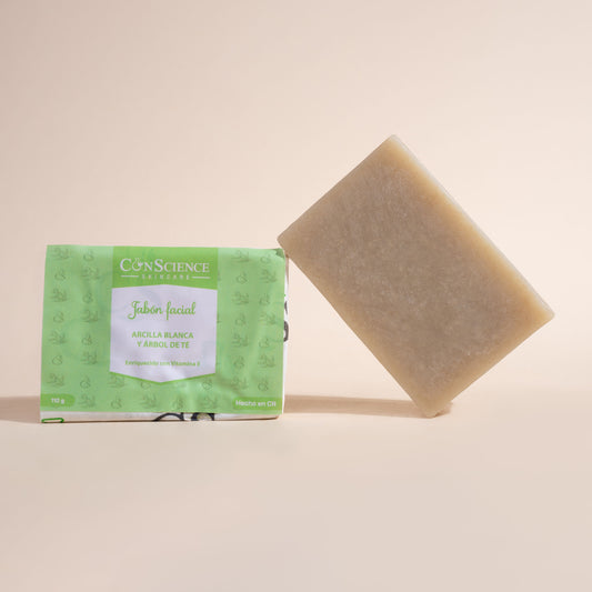 Jabón Facial de Arcilla Blanca y Árbol de Té
