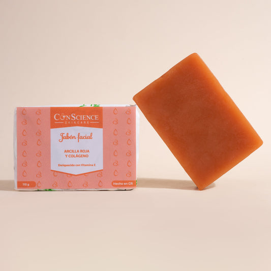 Jabón Facial de Arcilla Roja y Colágeno